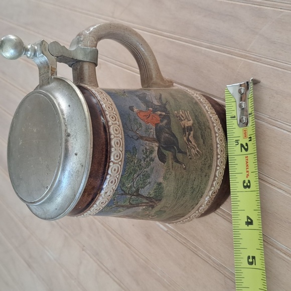 Marzi & Remy German Beer Stein Vintage w/Fox Hunting Scene Stonewear Collectible - Picture 11 of 11